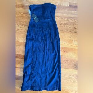 Women's Denim Midi strapless dress